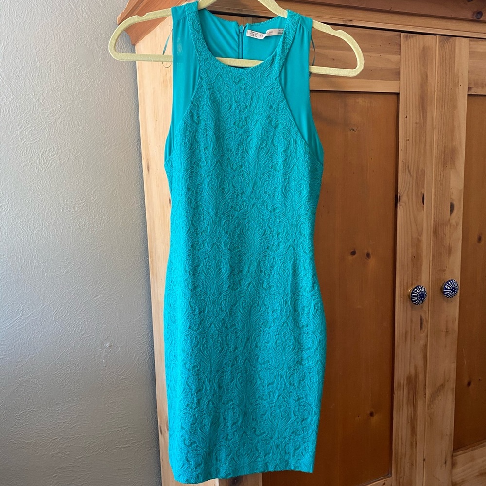 Women’s Zara Teal Textured Dress